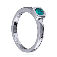 Кольцо Теннис (кристаллы изумруд, г/п: родий, 4 мм, р.17) Uvelina SW00 0001R-229R-7