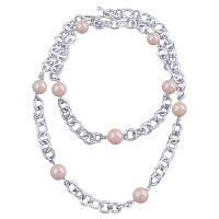 Колье (Майорка, холодно-розовый, г/п: родий 85 см) MK72 0008-1 Uvelina