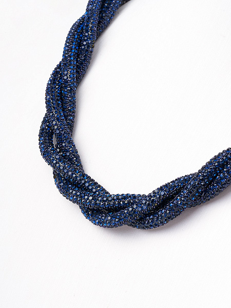 Колье (Кр.Preciosa, латунь. Г/п: родий) 10128361 Корея Street Fashion