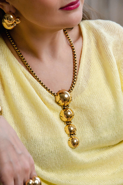 Колье Сферы (г/п: золото, 51х5см, 11.3х3.2 см) Италия Claudio Canzian 002 05 840