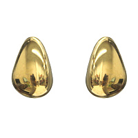 Пусеты Капля (керамика, г/п: золото,1.5х1 см ) Испания 01902033