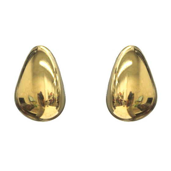 картинка Пусеты Капля (керамика, г/п: золото,1.5х1 см ) Испания 01902033 ювелирный  магазин Калина являющийся официальным дистрибьютором в России 