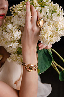 Браслет Карина (кристалл медовый, 3х2,3см, 16,5-22см, регулир.) Италия Claudio Canzian 002 04 132