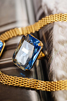 Кольцо (кристалл синий) Италия  Claudio Canzian 002 01 431