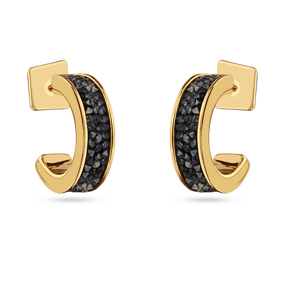 картинка Серьги Галактика (Кристаллы темно-серые, г/п: золото) Uvelina SW00 0070G-014E1 ювелирный  магазин Калина являющийся официальным дистрибьютором в России 