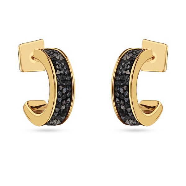 Серьги Галактика (Кристаллы темно-серые, г/п: золото) Uvelina SW00 0070G-014E1