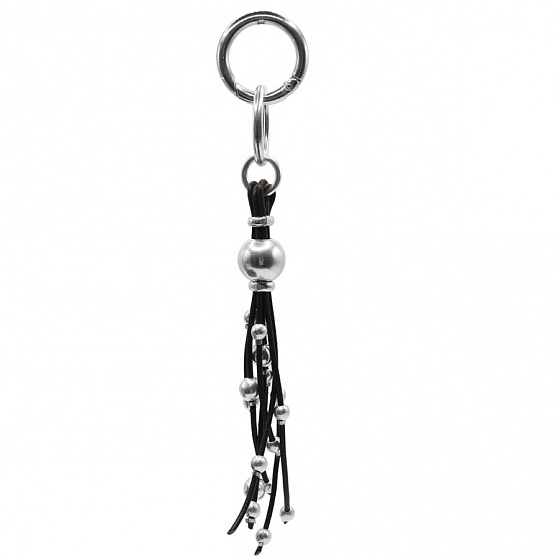 картинка Брелок (натуральная кожа, г/п: серебро,19 см) 256402 Испания Ciclon Spherik ювелирный  магазин Калина являющийся официальным дистрибьютором в России 