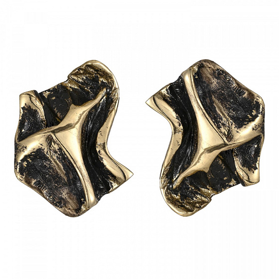 картинка Серьги (г/п: золото, патина, 3,5х2,1 см, 18 гр) Греция Kalliope 022 02 040 ювелирный  магазин Калина являющийся официальным дистрибьютором в России 