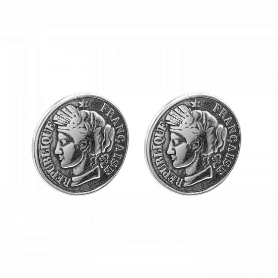 картинка Серьги Ciclon 245600 (г/п:серебро, 2,6х2,6 см) BLANCHE Испания France ювелирный  магазин Калина являющийся официальным дистрибьютором в России 