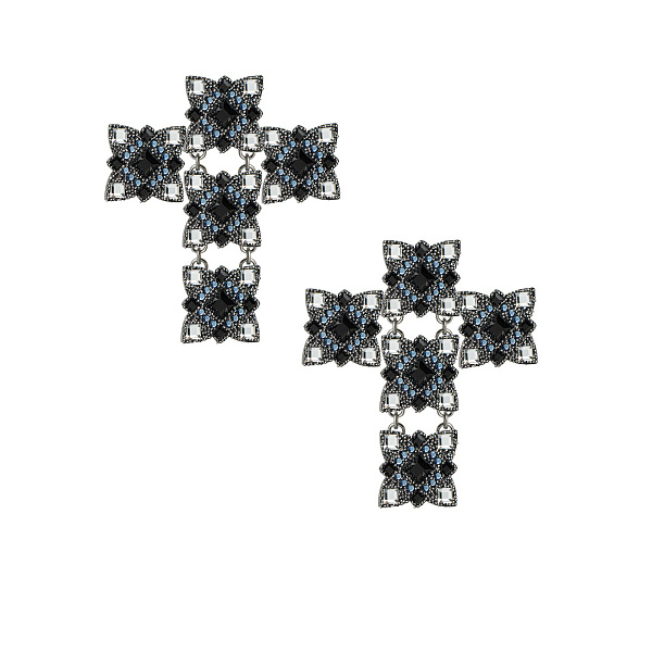 Серьги (кристаллы Swarovski, 7.5х6 см, г/п: золото, 15 гр.) Katerina Vassou KV26.1-404927B