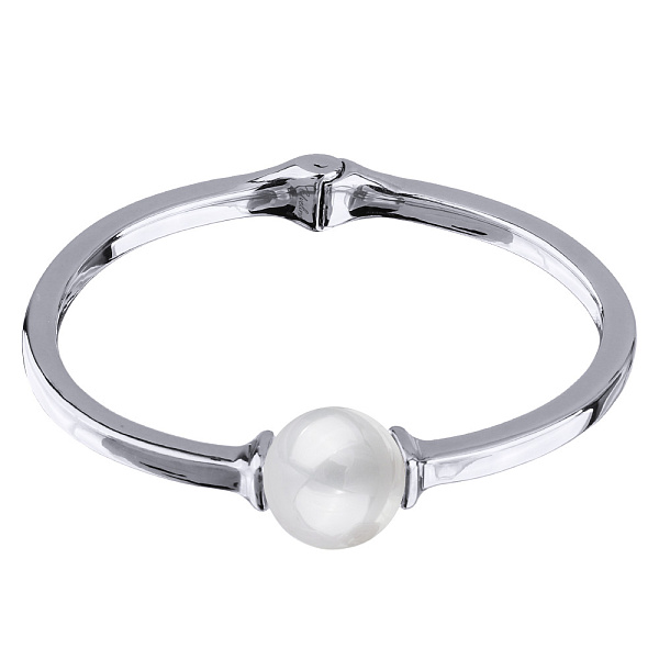 Браслет (Майорка белая, 16 мм, г/п: родий) Uvelina MG04 0002R-01B