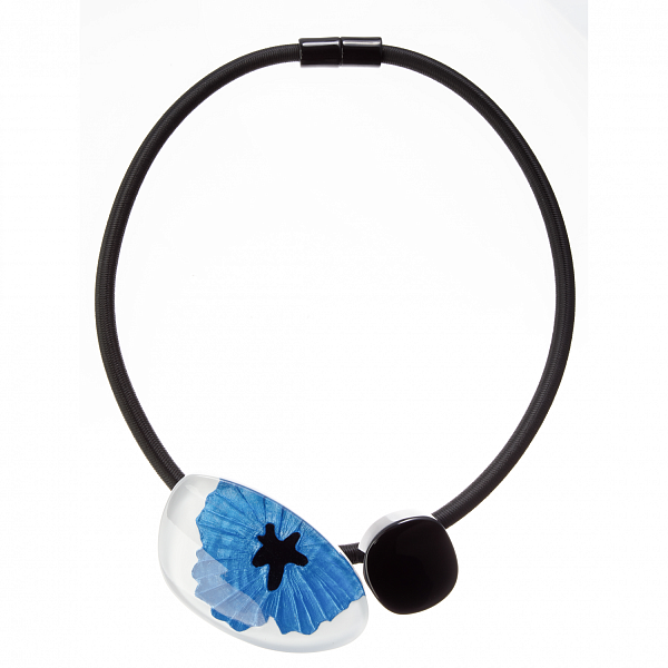 Колье Baila (черный, белый, синий, 50 см) Голландия ZSISKA