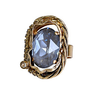 Кольцо Клавдия (кристалл серый с голубым блеском, 2,7х2 см) Италия Claudio Canzian 002 01 126