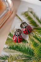 Серьги Божья коровка (Эмаль, г/п:родий)  3300 Испания