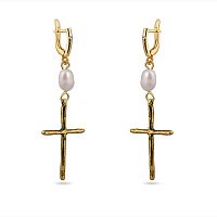 Серьги (перламутр белый, г/п: золото) 2500 UVELINA QD12 0117a