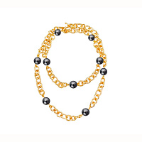 Колье (Майорка, темно-серый, г/п: золото, 85 см) MK72 0007-6 Uvelina