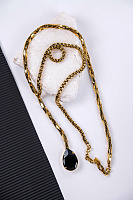 Колье (кристалл черный, 79,5 см, кулон 11,3х2 см) Италия Claudio Canzian 002 05 396