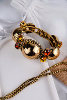 Браслет Сферы (кристаллы коричневый, желтый, 3.9 см, до 19 см) Италия Claudio Canzian 002 04 528