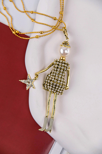 Подвеска (кукла Элоиза в платье со стразами и со звездой, золотис.) MIA-2408-CL3828 Франция MiAmelie