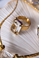 Кольцо Леденцы (кристалл прозрачный, 1,7х1,3см) Италия Claudio Canzian 002 01 255