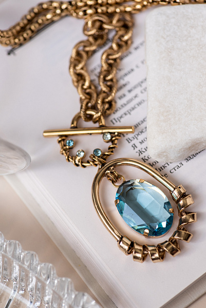 Колье Верона (кристалл голубой) Италия  Claudio Canzian 002 05 397