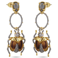 Серьги (Кристаллы Sv, эмаль, г/п: золото) Гонконг QD72 0065a