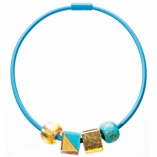 Колье Bliss inspiration (бирюзовый, 4 шарма, 50 см) Голландия ZSISKA