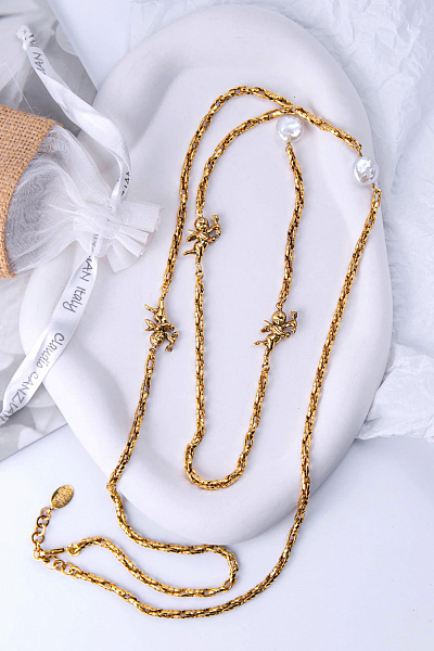 Колье Амуры (Барочный жемчуг, 125 см) Италия  Claudio Canzian  002 05 421