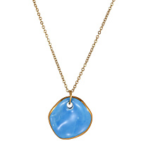 Колье (керамика голубой, г/п: золото, длина 46.5 см, 2.4х2.2 см) Испания 01905008 Maximilianas