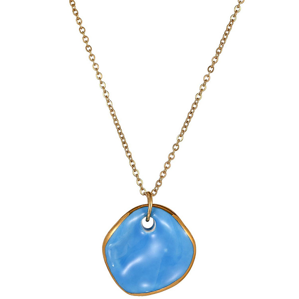 Колье (керамика голубой, г/п: золото, длина 46.5 см, 2.4х2.2 см) Испания 01905008 Maximilianas