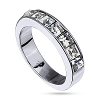 Кольцо Квадро (кристаллы белые, г/п: родий, р.16,5) SW00 0055R-001R-6