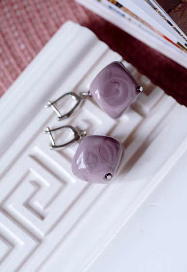 картинка Серьги Rombo сливовый Италия ENZO BENZO ювелирный  магазин Калина являющийся официальным дистрибьютором в России 