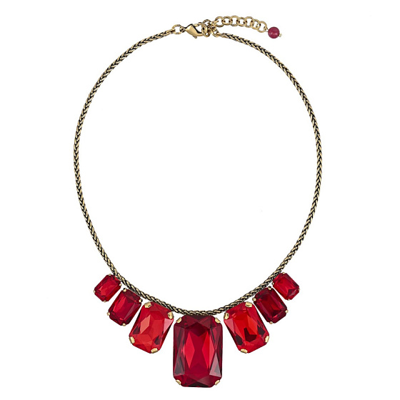 картинка Колье Valentino Rosso (кристалл красный, 47.5 см, 3.7х2.5 см) Италия Claudio Canzian 002 05 939 ювелирный  магазин Калина являющийся официальным дистрибьютором в России 