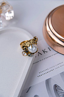 Кольцо (Жемчуг Майорка, кристаллы, 3х2х2 см) Италия Claudio Canzian 002 01 508