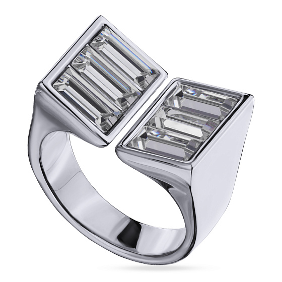 картинка Кольцо Богемия (кристаллы прозрачные,  г/п: родий, 17 р) Uvelina SW00 0045R-001R1-7 ювелирный  магазин Калина являющийся официальным дистрибьютором в России 