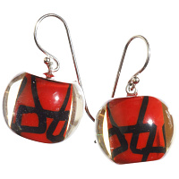 Серьги Bliss musee serie красный/черный Голландия ZSISKA