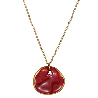 Колье (керамика бордо, г/п: золото, длина 46.5 см, 2.4х2.2 см) Испания 01905008 Maximilianas