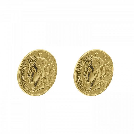 картинка Серьги Ciclon 240606 (г/п: золото, 2,6х2,6 см) BLANCHE Испания France ювелирный  магазин Калина являющийся официальным дистрибьютором в России 