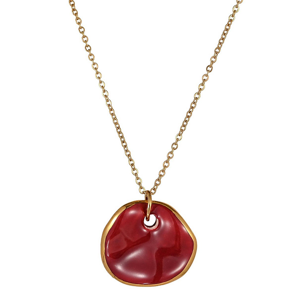 Колье (керамика бордо, г/п: золото, длина 46.5 см, 2.4х2.2 см) Испания 01905008 Maximilianas