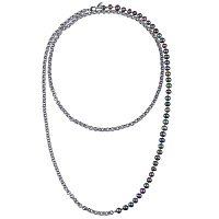 Колье (Жемчуг бензиновый 6мм, г/п: родий 140 см) Uvelina BS05 0705R-34N