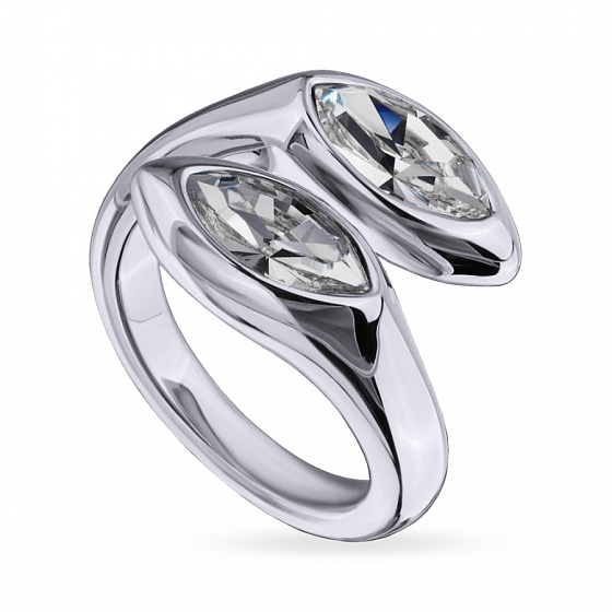 картинка Кольцо Эдем (кристаллы белые, г/п: родий, р.18) Uvelina SW00 0110R-001R1-8 ювелирный  магазин Калина являющийся официальным дистрибьютором в России 