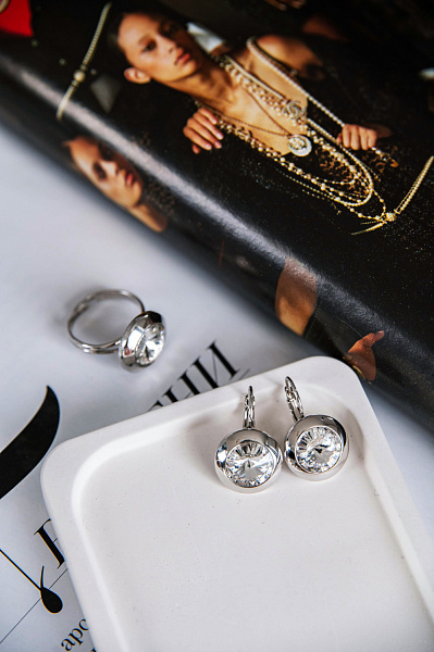 Серьги Dante 10 mm 5540-1238-7006 Чехия Anabel Crystal