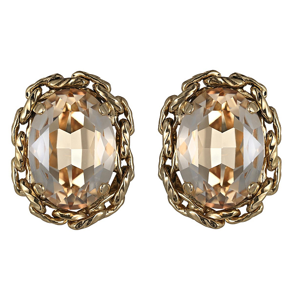 Серьги (Кристалл медовый, 2,3х1,9 см, 12 гр.) Италия Claudio Canzian 002 02 821