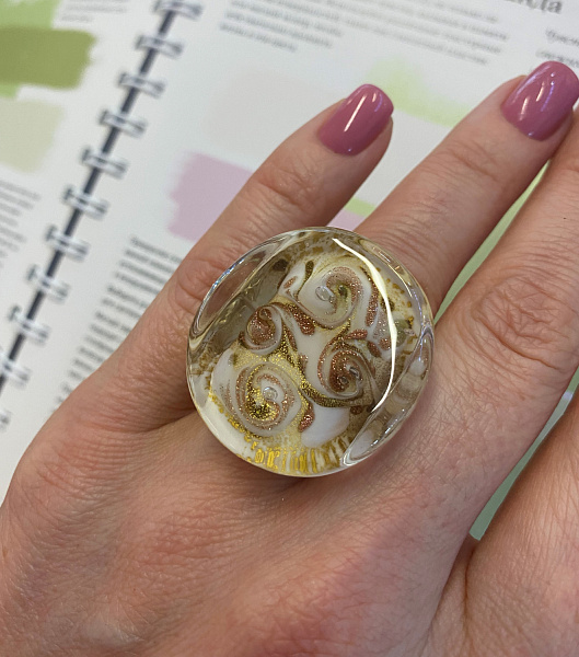 Кольцо Clelo 18 молочный/золото ENZO BENZO Италия