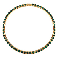 Колье Теннис (кристаллы зеленые 4 мм, г/п: золото 36-39 см) Uvelina SW00 0001G-205N