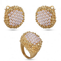Кольцо 18 (иск.жемчуг, г/п: золото) 3600 Испания MK00 0037G-00R