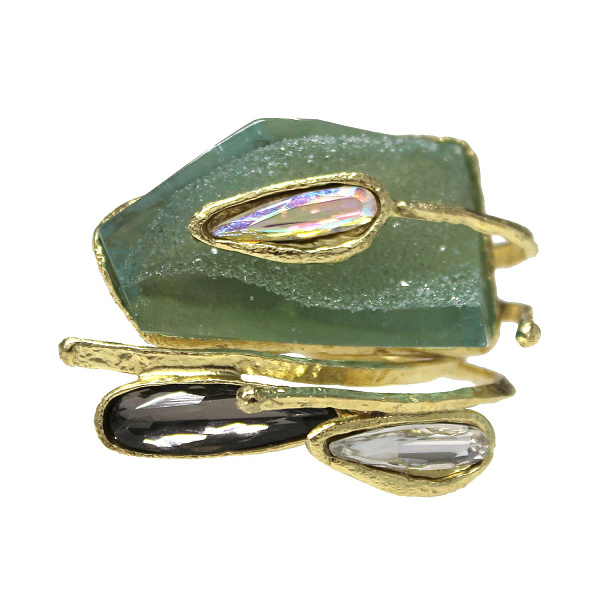 Кольцо (кристаллы, г/п: золото, регулируется от 17р.) Греция Kalliope 022 01 030