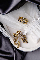 Серьги Сердца (кристаллы прозрачные, 3.9х1.2 см, 6 гр) Италия Claudio Canzian 002 02 915