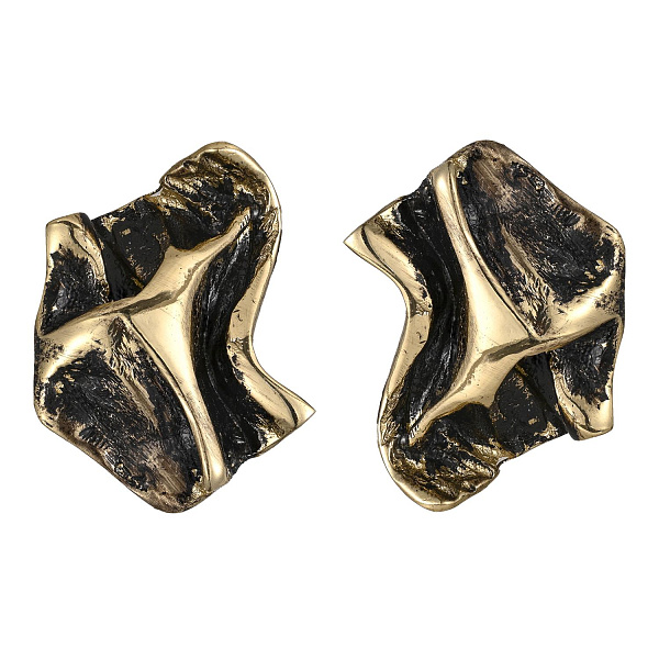 Серьги (г/п: золото, патина, 3,5х2,1 см, 18 гр) Греция Kalliope 022 02 040