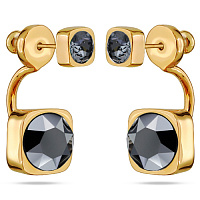 Серьги Теннис (Кристаллы темно-серые, гематит 4мм, 8 мм, г/п: золото) Uvelina SW00 0004G-043E